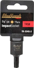 Blackhawk by Proto - 3/8" Drive, T45H Impact Torx Bit Socket - 3/4" Bit Length, 1-1/2" OAL - USA Tool & Supply