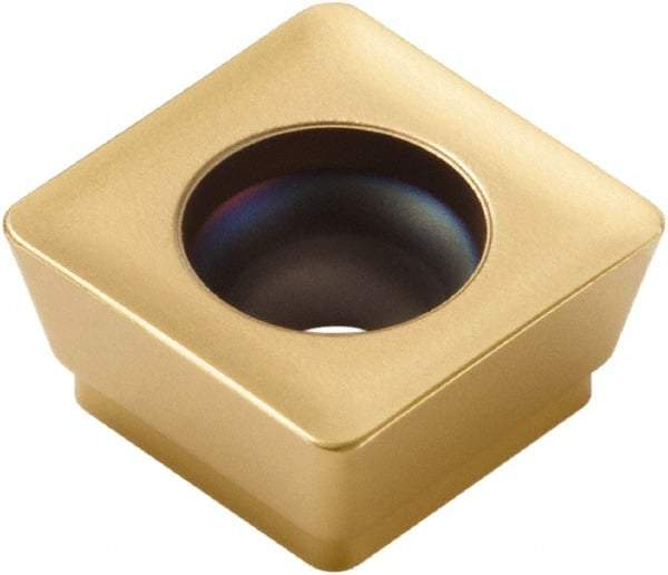 Seco - SPMT100408 M08 Grade F40M Carbide Milling Insert - TiAlN/TiN Finish, 0.187" Thick, 0.394" Inscribed Circle, 0.031" Corner Radius - USA Tool & Supply