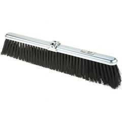 Push Broom: 24″ Wide, Polypropylene Bristle 4″ Bristle Length, Metal Block, Bolt-On Handle Connection