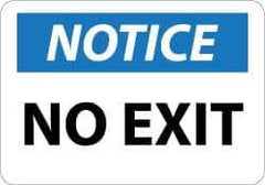 NMC - Notice - No Exit, Aluminum Exit Sign - 14" Wide x 10" High - USA Tool & Supply