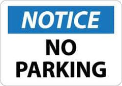 NMC - "Notice - No Parking", 10" Long x 14" Wide, Aluminum Safety Sign - Rectangle, 0.04" Thick, Use for Security & Admittance - USA Tool & Supply