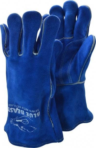 MCR Safety - Size XL Cotton/Foam Lined Cowhide Welding Glove - 13" OAL, Wing Thumb, Thumb Strap, For General Welding - USA Tool & Supply