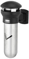 Rubbermaid - 0.6 Gal Stainless Steel Cigarette & Cigar Receptacle - 11-5/8" Wide x 18" High - USA Tool & Supply