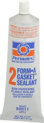 Permatex - 11 oz Tube Black Rosin Gasket Sealant - -65 to 400°F Operating Temp, 24 hr Full Cure Time - USA Tool & Supply