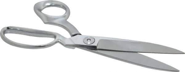 Clauss - 4-1/2" LOC, 10" OAL Chrome Plated Standard Shears - Right Hand, Chrome Plated Offset Handle, For General Purpose Use - USA Tool & Supply