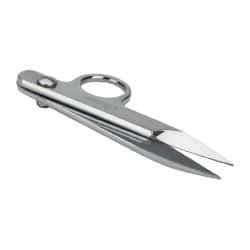 Clauss - 1-1/4" Length of Cut, Straight Pattern Nipper Snip - 4-1/4" OAL, Double Plated Chrome Over Nickel Handle - USA Tool & Supply