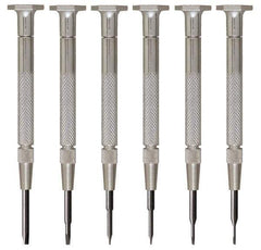 Moody Tools - 6 Piece Slotted Screwdriver Set - Blade Sizes: Width 0.025, 0.04, 0.055, 0.07, 0.08 & 0.1 - USA Tool & Supply