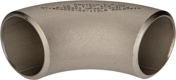 Merit Brass - 2-1/2" Grade 304L Stainless Steel Pipe 90° Long Radius Elbow - Butt Weld x Butt Weld End Connections - USA Tool & Supply