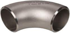 Merit Brass - 3" Grade 304L Stainless Steel Pipe 90° Long Radius Elbow - Butt Weld x Butt Weld End Connections - USA Tool & Supply