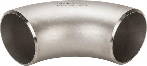 Merit Brass - 5" Grade 304L Stainless Steel Pipe 90° Long Radius Elbow - Butt Weld x Butt Weld End Connections - USA Tool & Supply