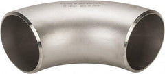 Merit Brass - 5" Grade 304L Stainless Steel Pipe 90° Long Radius Elbow - Butt Weld x Butt Weld End Connections - USA Tool & Supply