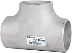 Merit Brass - 3" Grade 304L Stainless Steel Pipe Tee - Butt Weld x Butt Weld x Butt Weld End Connections - USA Tool & Supply