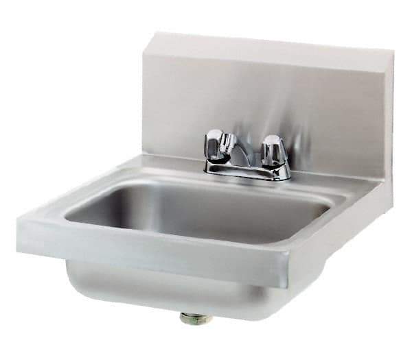 Eagle MHC - 13-1/2" Long x 9-3/4" Wide Inside, 1 Compartment, Stainless Steel Stainless Steel Hand Sink - 20 Gauge, 18-7/8" Long x 16-1/2" Wide x 14-1/4" High Outside, 6-3/4" Deep - USA Tool & Supply