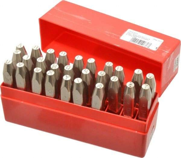 Pryor - 27 Piece, 3/16" Character Steel Stamp Set - Letters, Top Import Heavy Duty - USA Tool & Supply