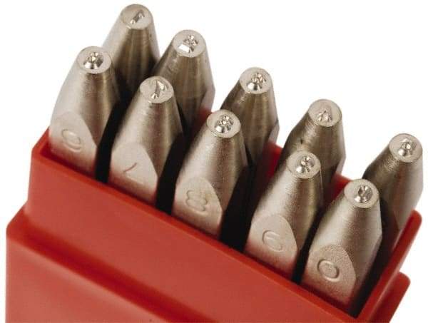 Pryor - 10 Piece, 1/8" Character Steel Stamp Set - Figures, Heavy Duty - USA Tool & Supply