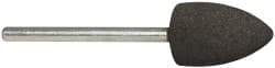 Cratex - 1/2" Max Diam x 3/4" Thick, Shape Code B42, Rubberized Point - Medium Grade, Aluminum Oxide, Mounted - USA Tool & Supply