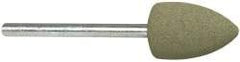 Cratex - 1/2" Max Diam x 3/4" Thick, Shape Code B42, Rubberized Point - Fine Grade, Aluminum Oxide, Mounted - USA Tool & Supply