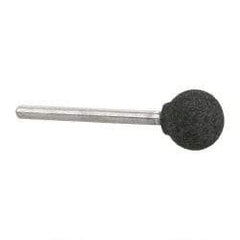 Cratex - 1/2" Max Diam x 1/2" Thick, Shape Code B121, Rubberized Point - Medium Grade, Aluminum Oxide, Mounted - USA Tool & Supply