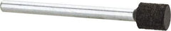Cratex - 1/4" Max Diam x 1/4" Thick, Shape Code W160, Rubberized Point - Medium Grade, Aluminum Oxide, Mounted - USA Tool & Supply