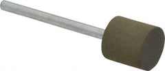 Cratex - 1/2" Max Diam x 1/2" Thick, Shape Code W185, Rubberized Point - Fine Grade, Aluminum Oxide, Mounted - USA Tool & Supply