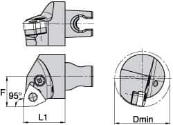 Kennametal - Left Hand Cut, Size KM3225, WN.. Insert Compatiblity, Internal Modular Turning & Profiling Cutting Unit Head - 22mm Ctr to Cutting Edge, 30mm Head Length, Through Coolant, Series Kenlever - USA Tool & Supply