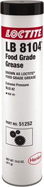 Loctite - 14.5 oz Cartridge Aluminum Complex Extreme Pressure Grease - White, Food Grade & Extreme Pressure, 450°F Max Temp, - USA Tool & Supply