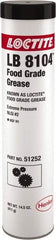 Loctite - 14.5 oz Cartridge Aluminum Complex Extreme Pressure Grease - White, Food Grade & Extreme Pressure, 450°F Max Temp, - USA Tool & Supply