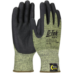 09-K1600/XL Gloves w/Kevlar Brand - G-Tek KEV - Kevlar Engineered Yarn - Yel/Blk 13 Gauge - Nitrile Foam - A7 - Exact Industrial Supply