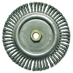 6-7/8" Diameter - 5/8-11" Arbor Hole - Stringer Bead Twist Steel Wire Straight Wheel - USA Tool & Supply