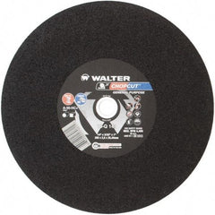 WALTER Surface Technologies - 14" 30 Grit Aluminum Oxide Cutoff Wheel - 3/32" Thick, 1" Arbor, 4,400 Max RPM, Use with Electric & Gas Powered Saws - USA Tool & Supply