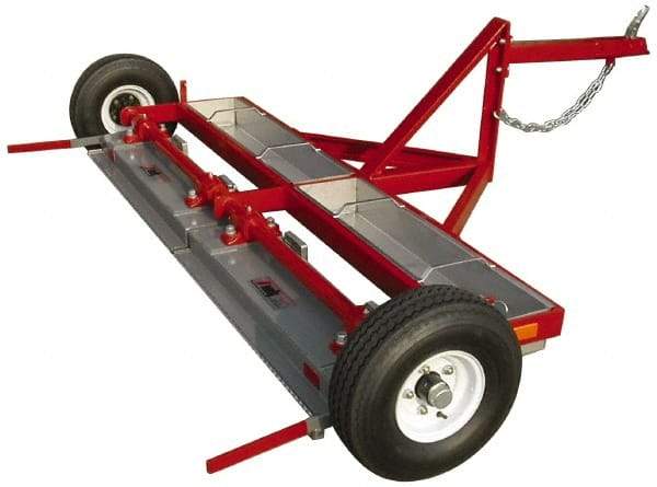 Made in USA - 48" Long Tow-Behind Magnetic Sweeper with Wheels - 12" Wide x 4-1/2" High, 8" Wheel Diam, 2" Clearance - USA Tool & Supply