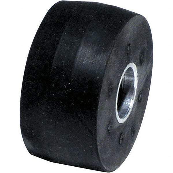 Dynabrade - 2" Diam x 1" Wide Contact Wheel Assembly - 1/4" Arbor Hole, Crowned, 40 Duro Rubber Face - USA Tool & Supply