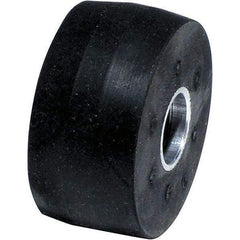 Dynabrade - 2" Diam x 1" Wide Contact Wheel Assembly - 1/4" Arbor Hole, Crowned, 40 Duro Rubber Face - USA Tool & Supply