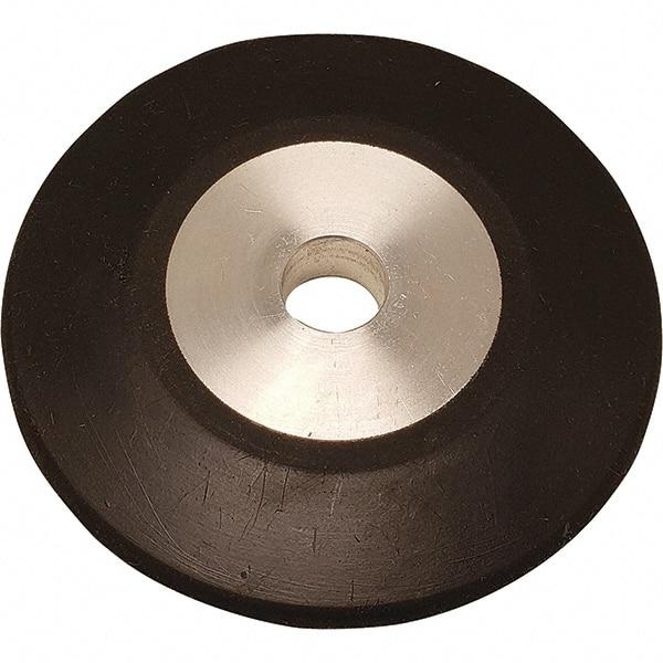 Dynabrade - 4" Diam x 1/2" Wide Contact Wheel - 1/4" Arbor Hole, Radiused, 70 Duro Rubber Face - USA Tool & Supply