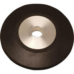 Dynabrade - 4" Diam x 1/2" Wide Contact Wheel - 1/4" Arbor Hole, Radiused, 70 Duro Rubber Face - USA Tool & Supply