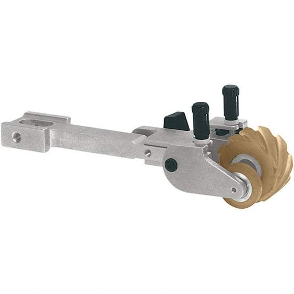 Dynabrade - 1" Wide Contact Arm - 30" Belt Length x 1" Belt Width, Serrated, Urethane, 90" Contact Wheel Diam - USA Tool & Supply