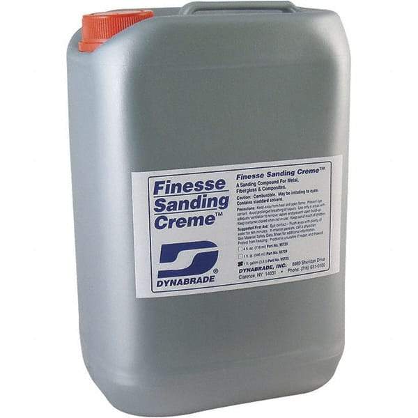 Dynabrade - 1 Gal Sanding Creme Compound - Compound Grade Fine, White, For High Glossing, Use on Composites, Fiberglass & Metal - USA Tool & Supply