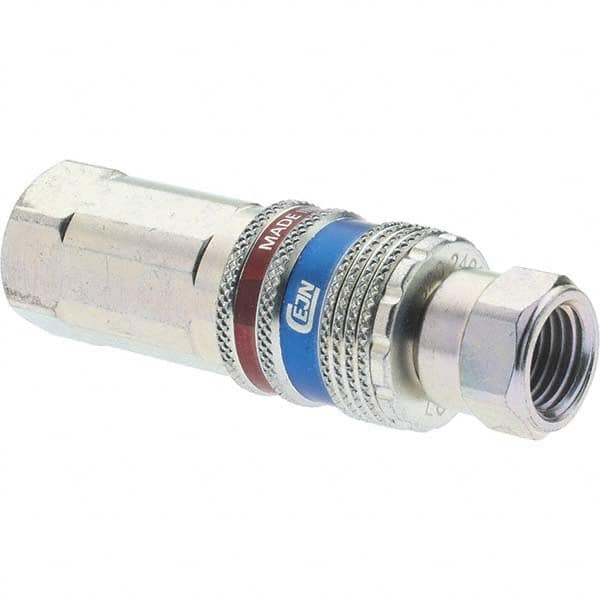 Dynabrade - 2 Piece 1/4" Body 1/4 NPT 150 psi Brass/Steel Industrial Pneumatic Coupling Plug Set - USA Tool & Supply