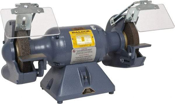 Baldor - 7" Wheel Diam x 1" Wheel Width, 1/2 hp Grinder - 5/8" Arbor Hole Diam, 1 Phase, 3,600 Max RPM, 115/230 Volts - USA Tool & Supply