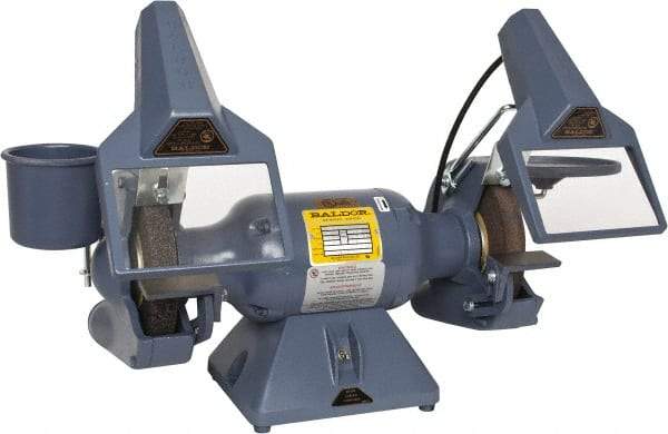 Baldor - 7" Wheel Diam x 1" Wheel Width, 1/2 hp Grinder - 5/8" Arbor Hole Diam, 1 Phase, 3,600 Max RPM, 115/230 Volts - USA Tool & Supply