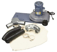 Baldor - 115 Volt Pedestal Mount Dust Collector - 1" Deep x 7" High, 3" Connection Diam, 440 CFM Air Flow - USA Tool & Supply