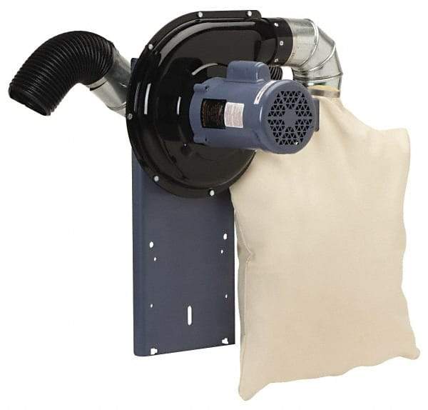 Baldor - 115 Volt Pedestal Mount Dust Collector - 1" Deep x 10" High, 4" Connection Diam, 440 CFM Air Flow - USA Tool & Supply