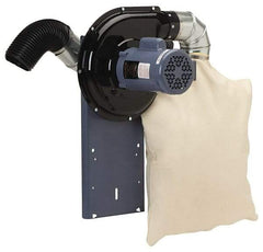 Baldor - 115 Volt Pedestal Mount Dust Collector - 1" Deep x 8" High, 3" Connection Diam, 440 CFM Air Flow - USA Tool & Supply