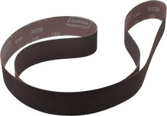 Norton - 2" Wide x 72" OAL, 120 Grit, Aluminum Oxide Abrasive Belt - Aluminum Oxide, Fine, Coated, X Weighted Cloth Backing, Series R228 - USA Tool & Supply