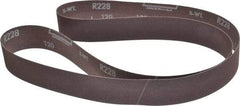 Norton - 1-1/2" Wide x 60" OAL, 120 Grit, Aluminum Oxide Abrasive Belt - Aluminum Oxide, Fine, Coated, X Weighted Cloth Backing, Series R228 - USA Tool & Supply