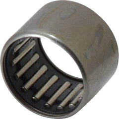 IKO - 11/16" Bore Diam, 2,460 Lb. Dynamic Capacity, 11/16 x 7/8 x 5/8", Caged, Open End, Shell Needle Roller Bearing - 7/8" Outside Diam, 5/8" Wide - USA Tool & Supply