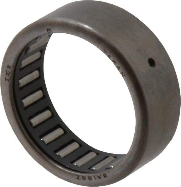 IKO - 1-1/8" Bore Diam, 2,900 Lb. Dynamic Capacity, 1-1/8 x 1-3/8 x 1/2", Caged, Open End, Shell Needle Roller Bearing - 1-3/8" Outside Diam, 1/2" Wide - USA Tool & Supply