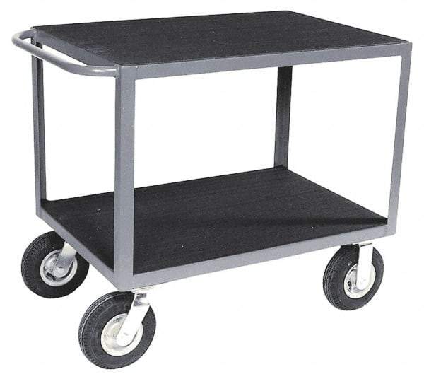 Durham - 1,200 Lb Capacity, 24" Wide x 48" Long x 34" High Instrument Cart - 2 Shelf, Steel, Full Pneumatic Casters - USA Tool & Supply