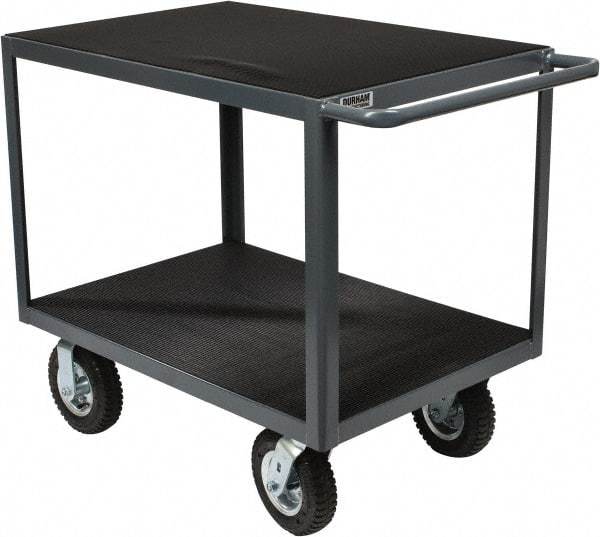 Durham - 1,200 Lb Capacity, 24" Wide x 36" Long x 34" High Instrument Cart - 2 Shelf, Steel, Full Pneumatic Casters - USA Tool & Supply