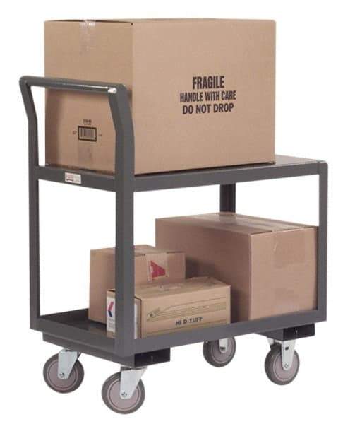 Durham - 1,200 Lb Capacity, 18-1/4" Wide x 33" Long x 37-1/2" High Service Cart - 2 Shelf, Steel, Hard Rubber Casters - USA Tool & Supply